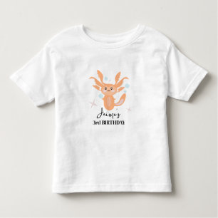 T-shirt Pour Les Tous Petits Pastel Axolotl Océan Créature Anniversaire Nom