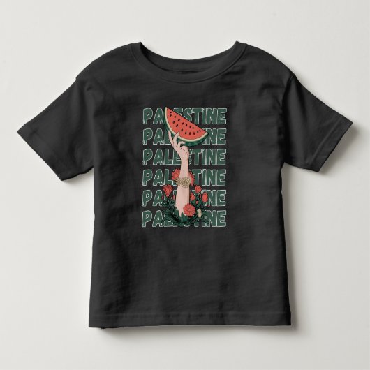 T-shirt Pour Les Tous Petits pastèque, fleurs et palestine libre Répéter (Devant)