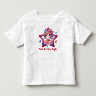 T-shirt Pour Les Tous Petits Patriotic Cutie – Baby Bald Eagle with Bow Girls' 