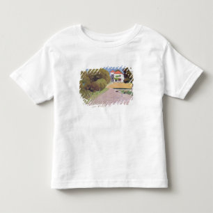 T-shirt Pour Les Tous Petits Paysage, la Chambre avec Roof rouge, 1924