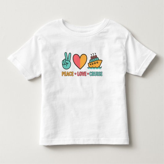 T-shirt Pour Les Tous Petits Peace Love Cruise Vacances (Devant)