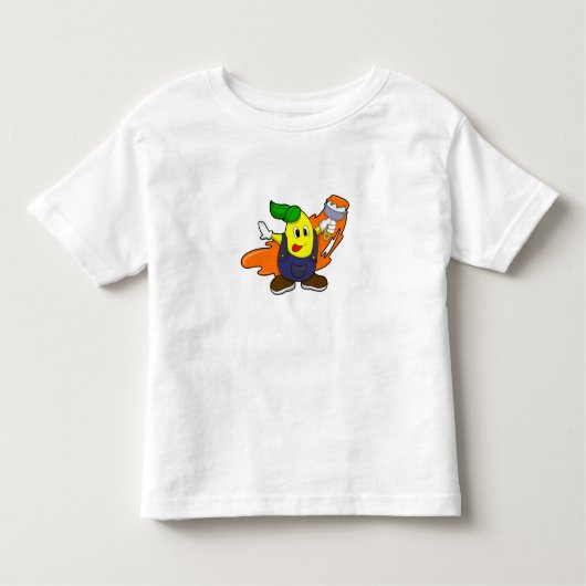 T-shirt Pour Les Tous Petits Pear as Painer with Paint brush (Devant)