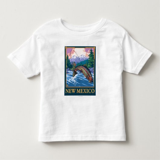 T-shirt Pour Les Tous Petits Pêche de mouche SceneNew Mexique (Devant)