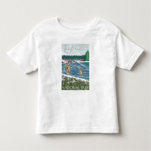 T-shirt Pour Les Tous Petits Pêcheur de mouche - parc national de glacier, la