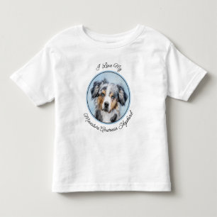 T-shirt Pour Les Tous Petits Peinture de berger américaine miniature - Chien Ar