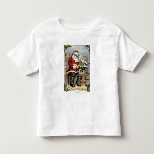 T-shirt Pour Les Tous Petits Peinture de GreetingSanta de Noël (Devant)