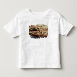T-shirt Pour Les Tous Petits Peinture de roche d'une vache à saut