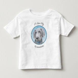 T-shirt Pour Les Tous Petits Peinture de Weimaraner - Art Original de Chien Mig