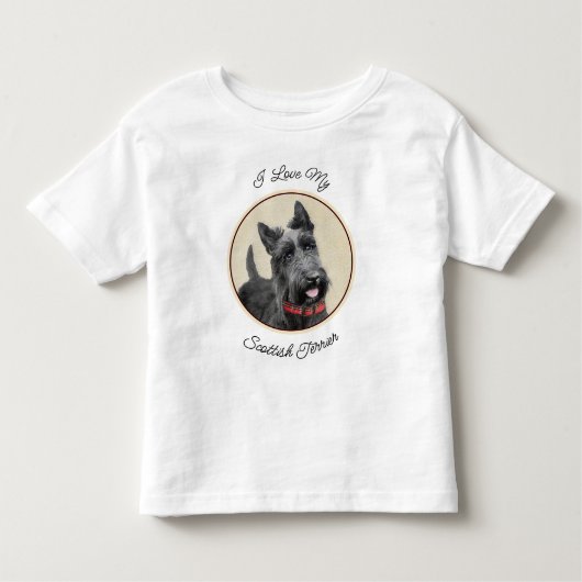 T-shirt Pour Les Tous Petits Peinture écossaise Terrier - Cute Original Chien A (Devant)