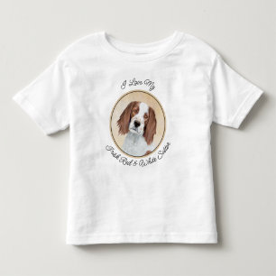 T-shirt Pour Les Tous Petits Peinture en Setter rouge et blanc irlandais - Art