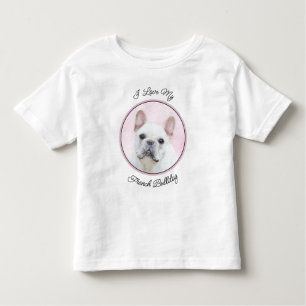 T-shirt Pour Les Tous Petits Peinture française de Bulldog (Crème/Blanc) - Art