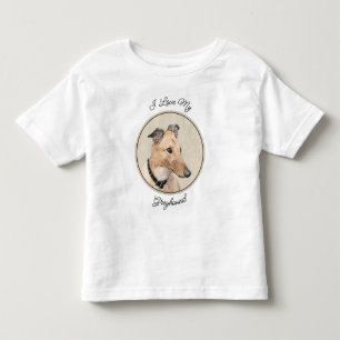 T-shirt Pour Les Tous Petits Peinture Greyhound - Cute Original Chien Art