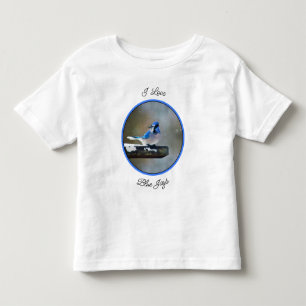 T-shirt Pour Les Tous Petits Peinture Jay Bleu - Art Oiseau Original