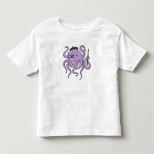 T-shirt Pour Les Tous Petits Peinture Octopus Peinture brosse