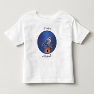 T-shirt Pour Les Tous Petits Peinture pour oiseaux bleus (femelle) - Art origin