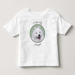 T-shirt Pour Les Tous Petits Peinture Samoyed - Cute Original Chien Art