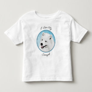 T-shirt Pour Les Tous Petits Peinture Samoyède - Art de chien original mignon