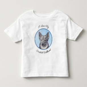 T-shirt Pour Les Tous Petits Peinture Suédoise Vallhund - Cute Original Chien A