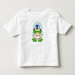 T-shirt Pour Les Tous Petits Penguin en astronaute costume