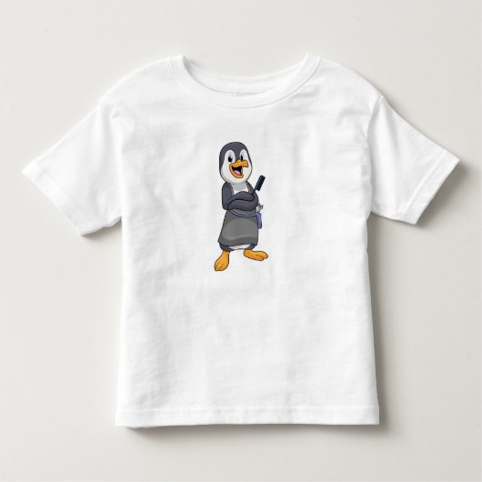T-shirt Pour Les Tous Petits Penguin en coiffure avec peigne (Devant)