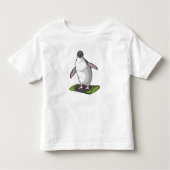 T-shirt Pour Les Tous Petits Penguin en Snowboardeur avec Snowboard (Devant)
