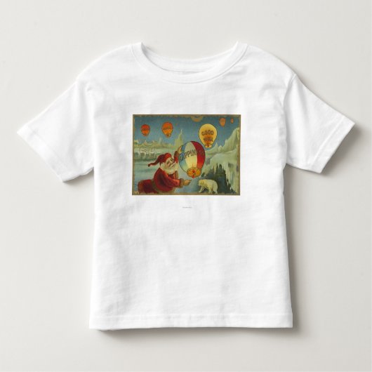 T-shirt Pour Les Tous Petits Père Noël avec bonheur Baloon (Devant)