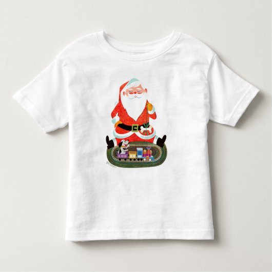 T-shirt Pour Les Tous Petits Père Noël avec le train (Devant)