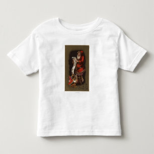 T-shirt Pour Les Tous Petits Père Noël lisant sa bonne liste d'enfants