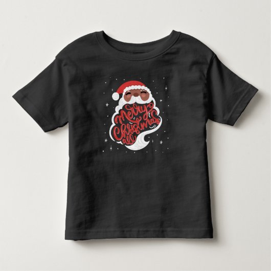 T-shirt Pour Les Tous Petits Père Noël noire | Joyeux Noël tout (Devant)