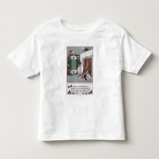 T-shirt Pour Les Tous Petits Père Noël observant par derrière l'écran (Devant)
