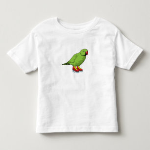 T-shirt Pour Les Tous Petits Perroquet au patinage sur glace avec patins sur gl