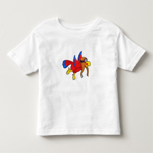 T-shirt Pour Les Tous Petits Perroquet au vol en tant que pilote (Devant)