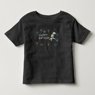 T-shirt Pour Les Tous Petits Perroquet coloré Joyeux anniversaire bébé adorable