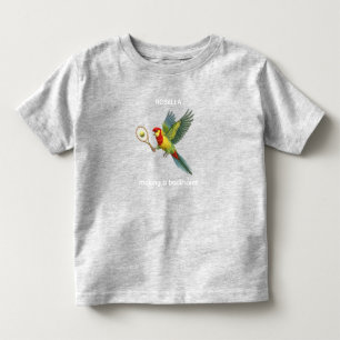 T-shirt Pour Les Tous Petits Perroquet Rosella Jouant au Tennis