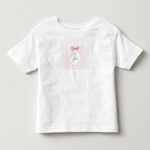 T-shirt Pour Les Tous Petits Personalisé Isla Baby Girl Nursery Bow&En vichy