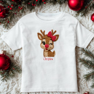 T-shirt Pour Les Tous Petits Personalized Reindeer Christmas Youth Shirt