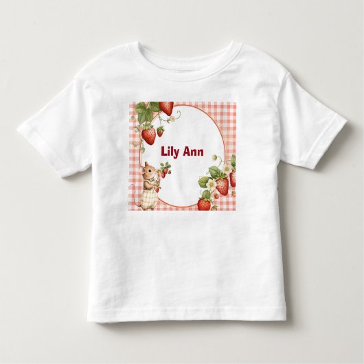 T-shirt Pour Les Tous Petits Personalized Strawberry & Little Mouse Toddler T-S (Devant)