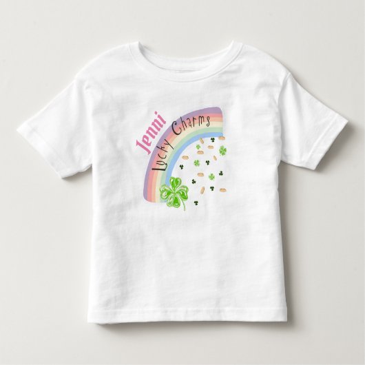 T-shirt Pour Les Tous Petits Personnalisé Lucky Charm Rainbow Tee (Devant)