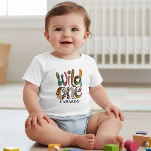 T-shirt Pour Les Tous Petits   Personnalisé Wild One 1er Anniversaire Bébé Jung