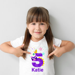T-shirt Pour Les Tous Petits Personnalisez-le ! Filles Monster Eyes #5 Annivers
