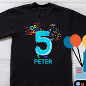 T-shirt Pour Les Tous Petits PERSONNALISEZ-LE ! Monstre Woohoo 5e anniversaire