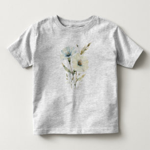 T-shirt Pour Les Tous Petits Pétales Chuchotants : Douce Fleur Bleue et Crème