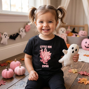 T-shirt Pour Les Tous Petits Petit Boo Pinkoween Fantôme à l'aquarelle personna
