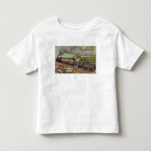 T-shirt Pour Les Tous Petits Petit garçon qui dépose de l'argent en train