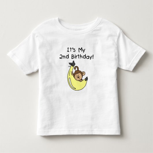 T-shirt Pour Les Tous Petits Petit singe sur Banana 2e anniversaire (Devant)
