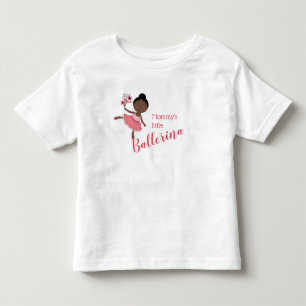 T-shirt Pour Les Tous Petits Petite Ballerine de maman (cheveux foncés et peau)