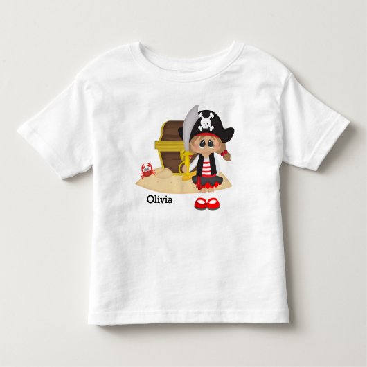 T-shirt Pour Les Tous Petits Petite fille pirate mignonne (Devant)