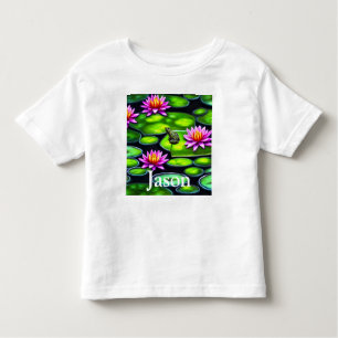 T-shirt Pour Les Tous Petits Petite grenouille sur Lily Pad
