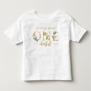 T-shirt Pour Les Tous Petits Petite Miss Onederful 1er anniversaire fille