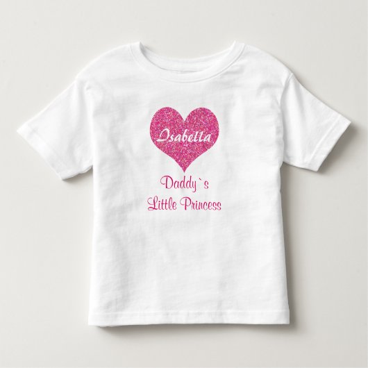 T-shirt Pour Les Tous Petits Petite Princesse Personnalisée Bébé Prénom Coeur R (Devant)